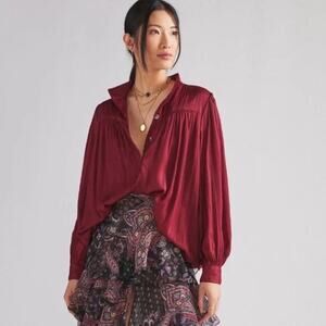 By Anthropologie Relaxed Shimmer Blouse Size XXS